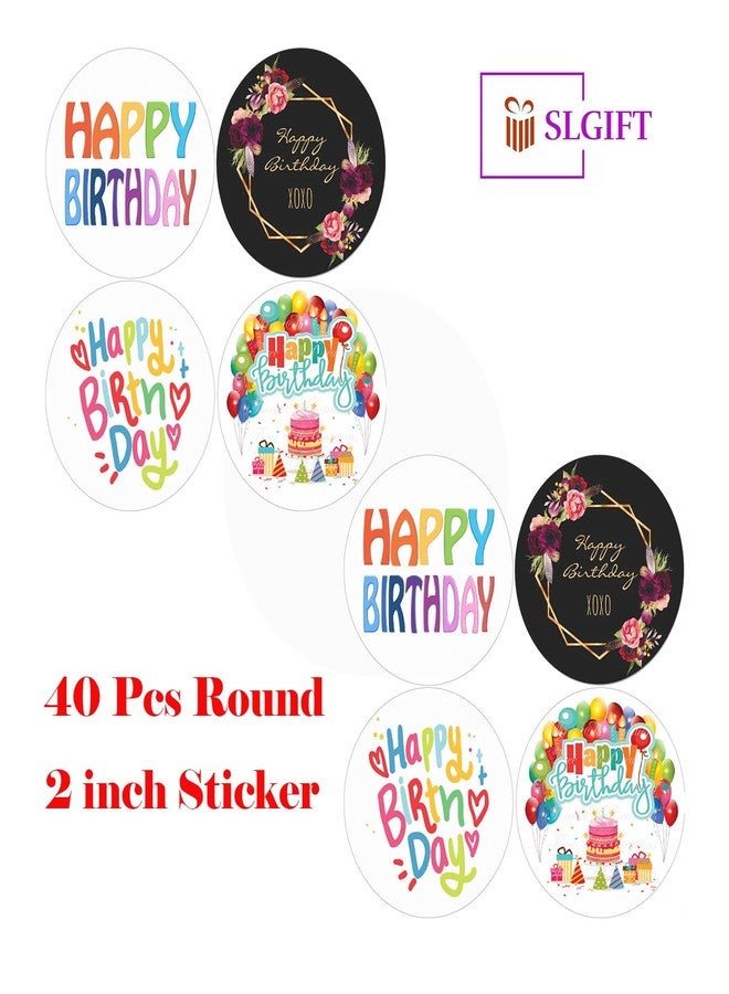 SLGIFT ملصقات فينيل بتصميم عيد ميلاد سعيد من SLGIFT، ملصقات فينيل ذاتية اللصق، 40 قطعة، ملصقات دائرية 2 × 2 بوصة، 4 تصاميم فريدة، 195 ريال سعودي - Image 4